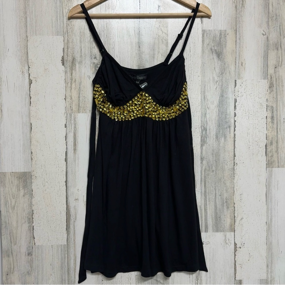 Silver Dagger Black Y2K Vintage Babydoll Mini Dress Size XS